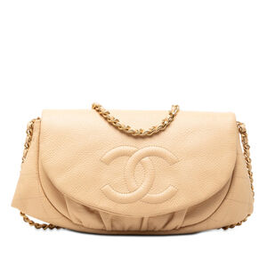 Pre-Loved Chanel CC Caviar Half Moon Wallet on Chain